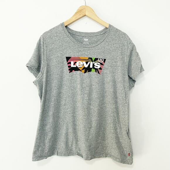 Levi's Gray Graphic Short Sleeve Top Size XXL - Picture 1 of 5
